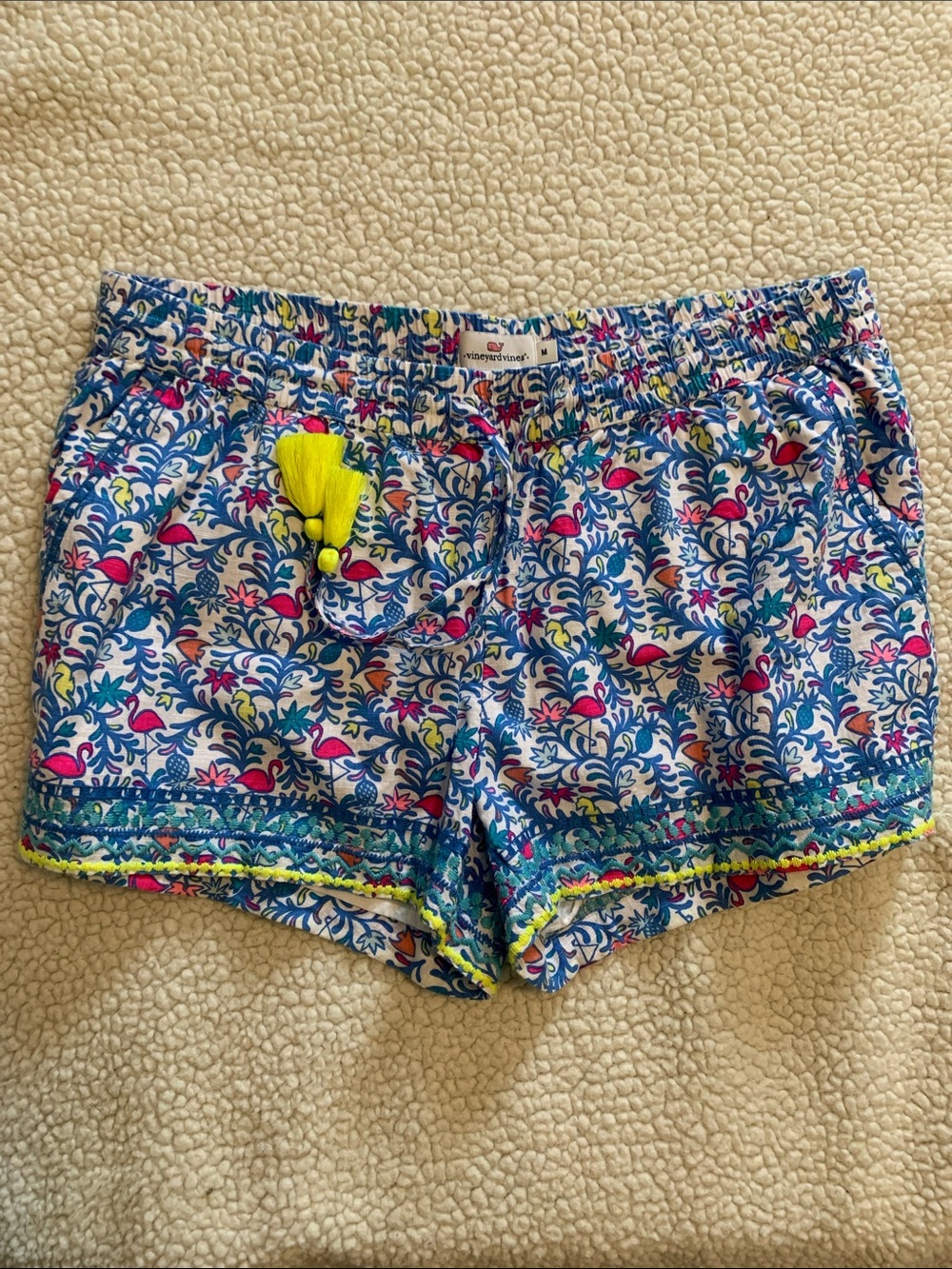 Vineyard Vines Multicolor Floral High-Waist Drawstring Shorts